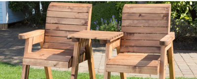 Outdoor Companion Sets | Wooden Twin Companion Garden Chair Set