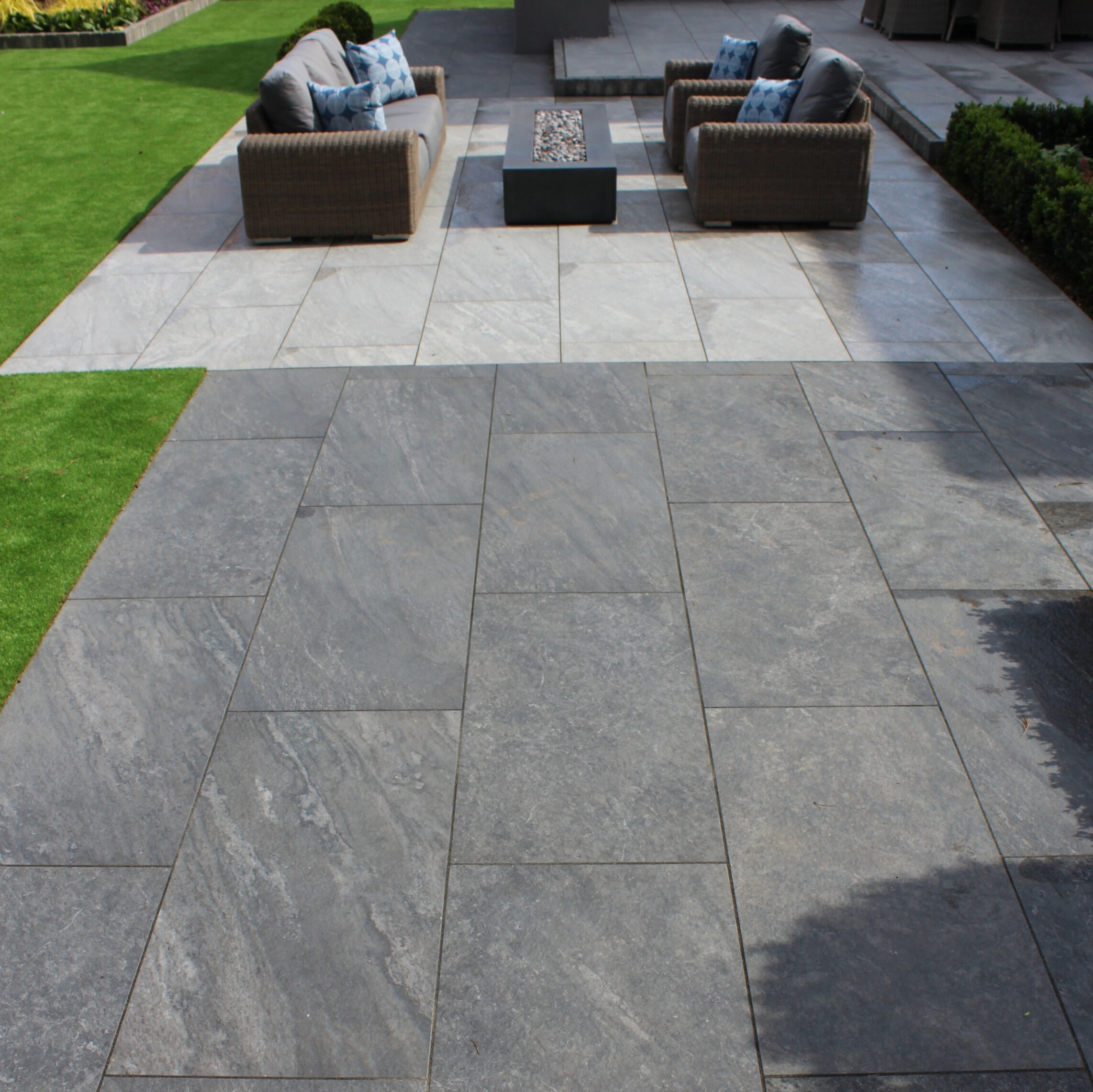 Talasey Vitripiazza Di Pietra Nero Outdoor Porcelain Paving 1200 x 600 x 20mm - 25.20m2 Pack - *CLEARANCE*