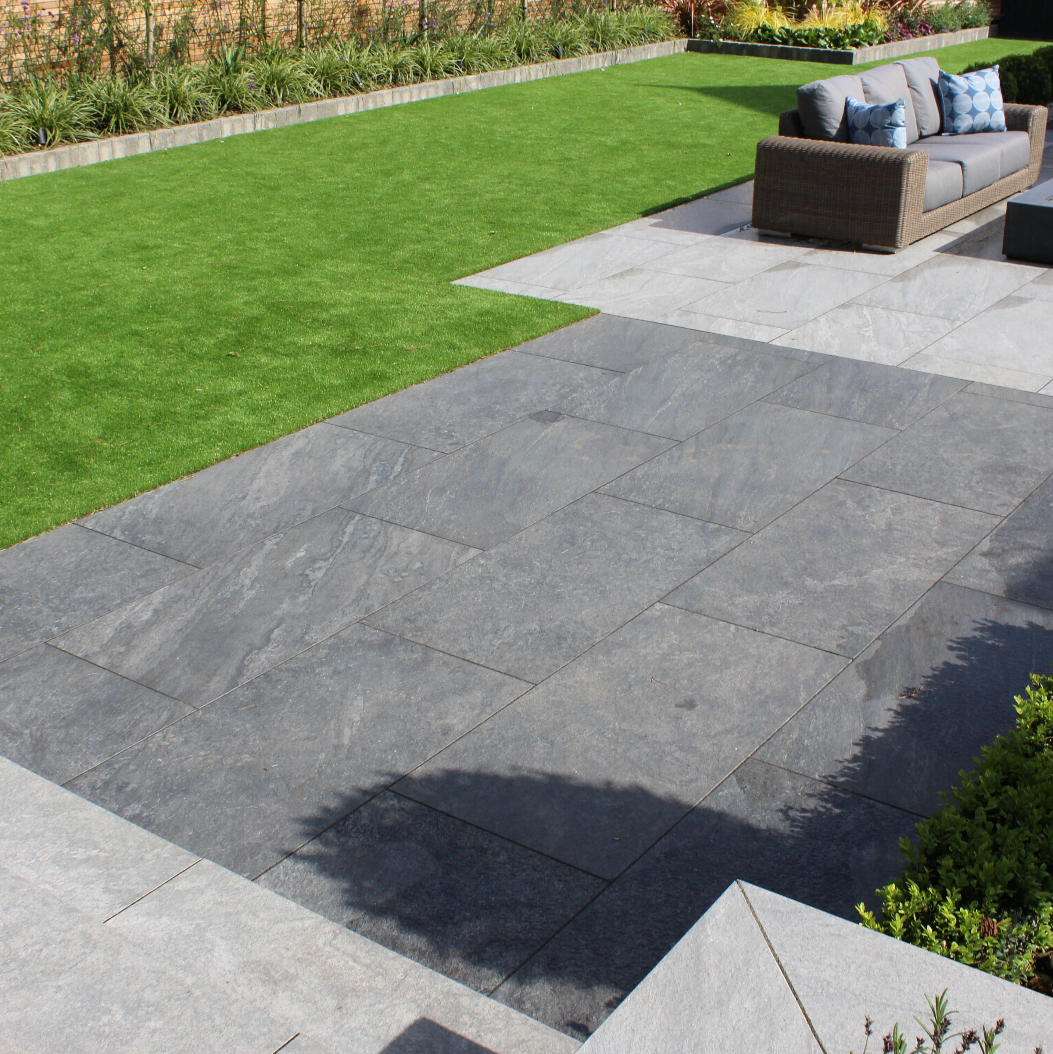 Talasey Vitripiazza Di Pietra Nero Outdoor Porcelain Paving 1200 x 600 x 20mm - 25.20m2 Pack - *CLEARANCE*