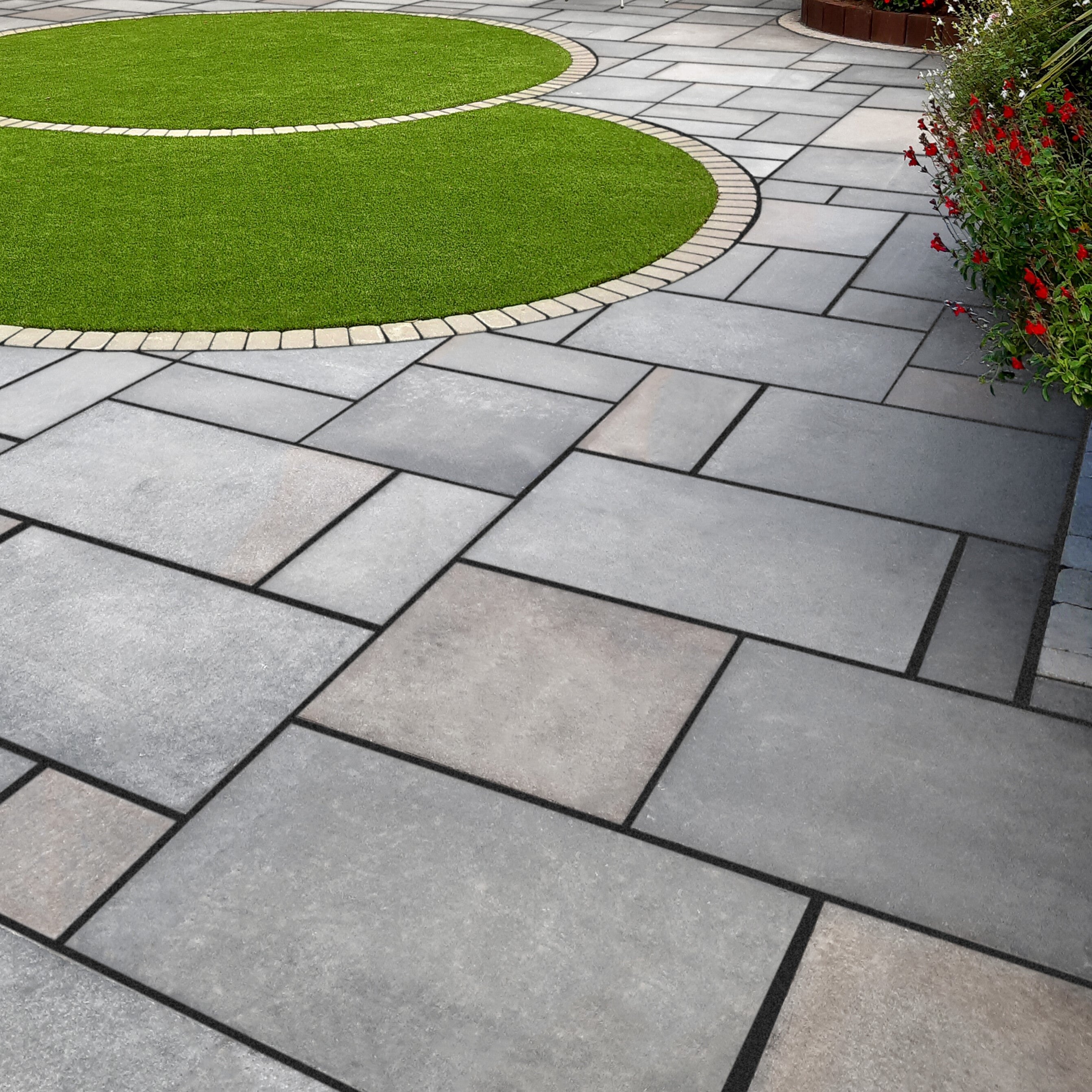 Kurnool Grey Limestone Sawn Edge Paving Slabs 22mm - Mixed Sizes - 15.25m2 Pack - *CLEARANCE*