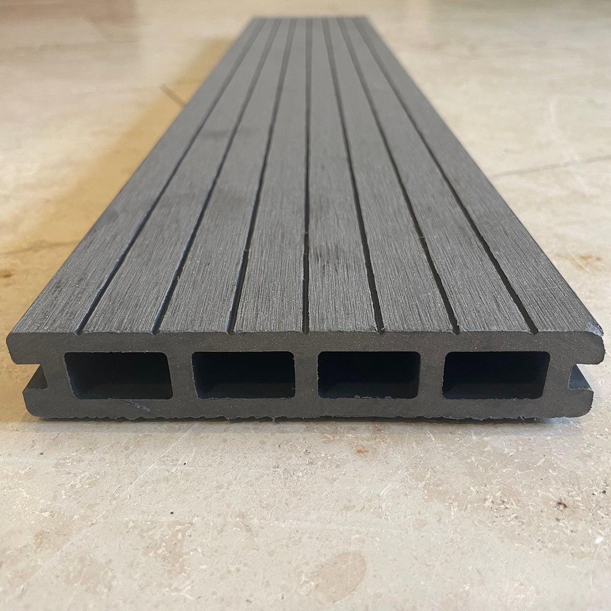 Classic Composite Decking - Graphite Grey - 3.6M Reversible Wood-Grain / Grooved Deck Board