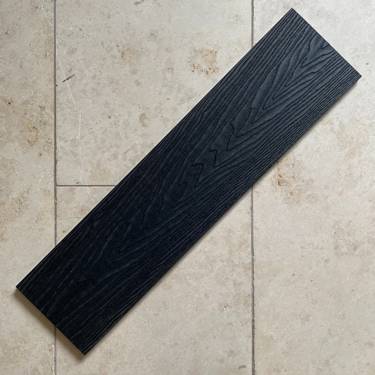 Classic Composite Decking Fascia Board - Iron Black - 3.6M Reversible Wood-Grain / Grooved