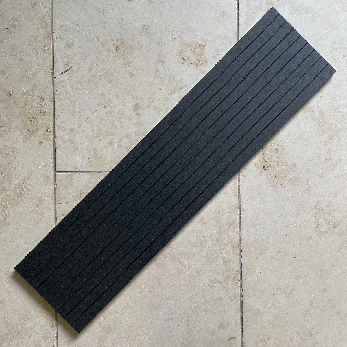 Classic Composite Decking Fascia Board - Iron Black - 3.6M Reversible Wood-Grain / Grooved