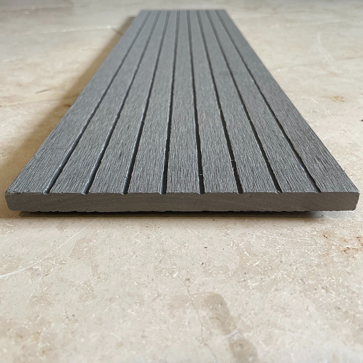 Classic Composite Decking Fascia Board - Graphite Grey - 3.6M Reversible Wood-Grain / Grooved