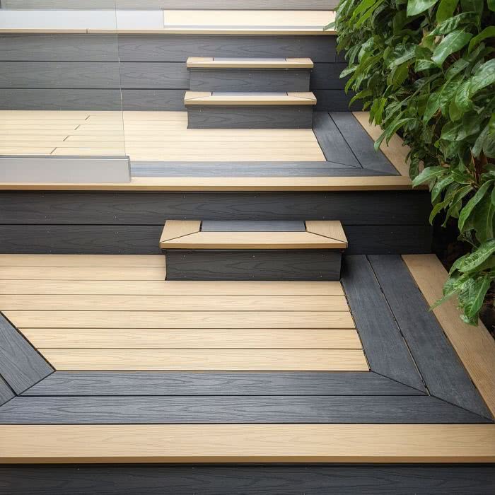 Composite Prime - HD Deck Dual Decking - Deck Board - Slate / Natural Oak