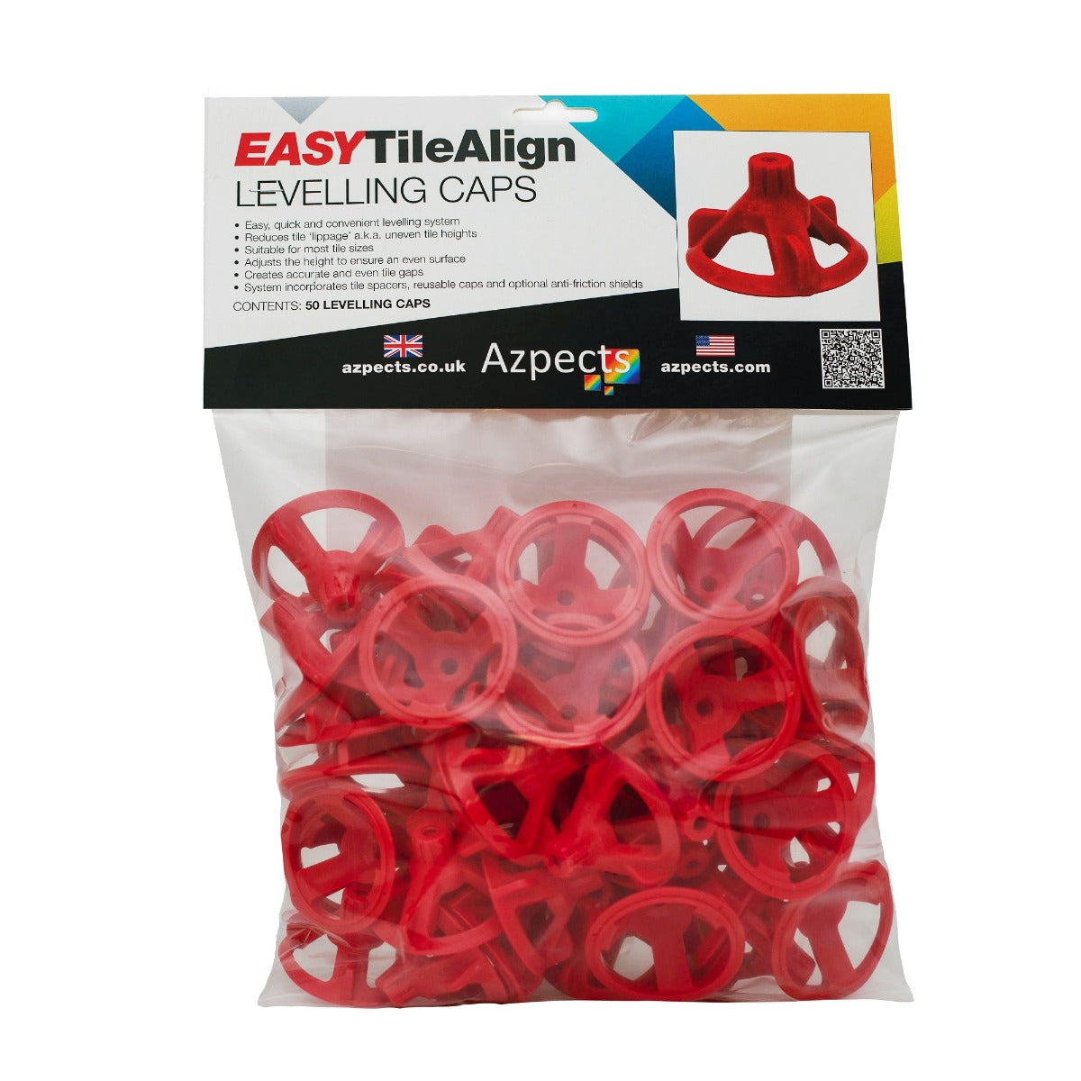 EASYTileAlign - Red Levelling Caps (50 per Pack)