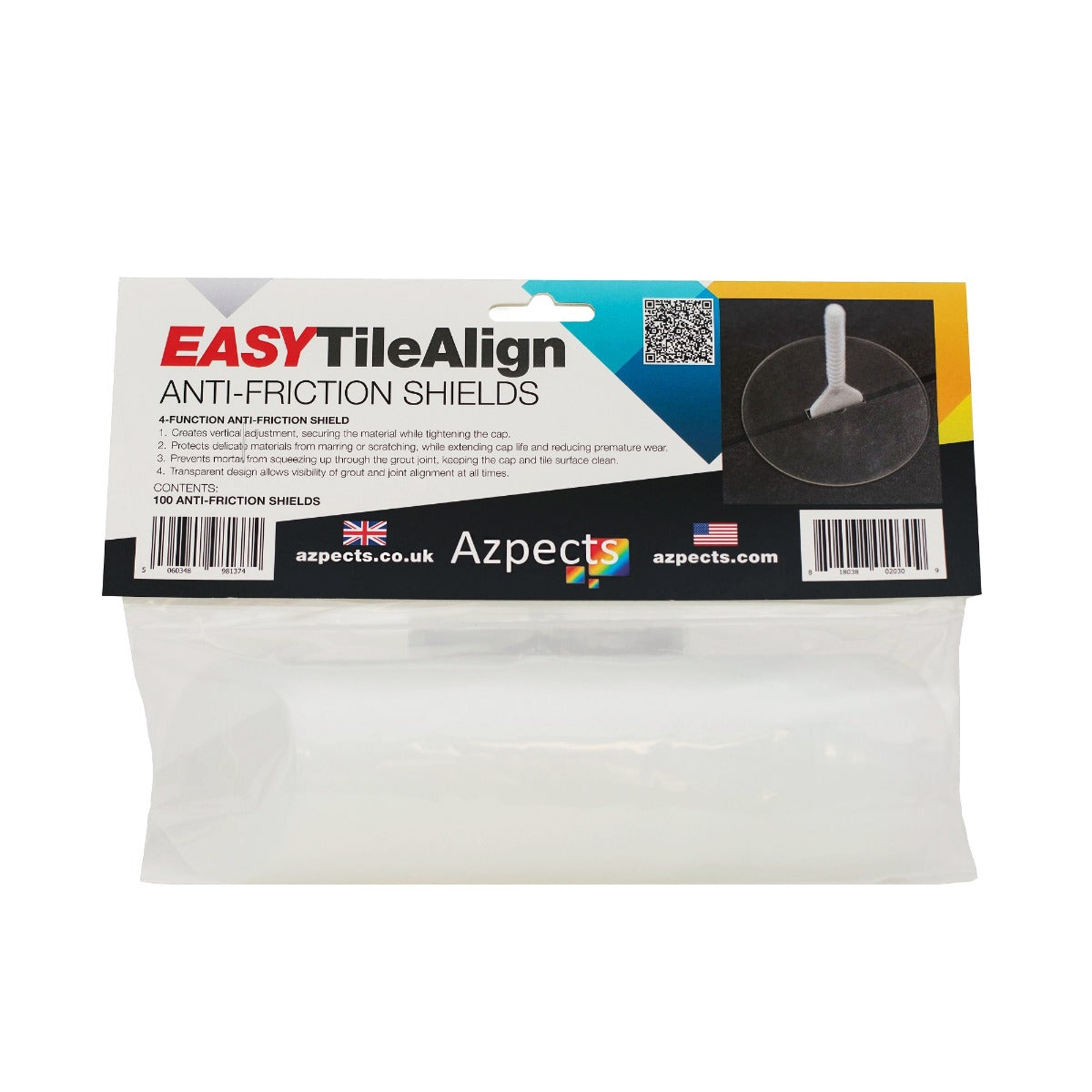 EASYTileAlign - Clear Anti-Friction Shields (100 per Pack)