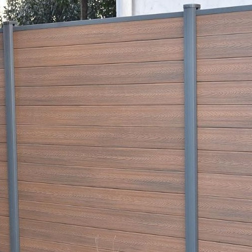 Elite Composite Fencing - 1.8 x 1.8M In Ground Kit - Cedar Brown - Capped Fence Panels, Post and Fixings Bundle