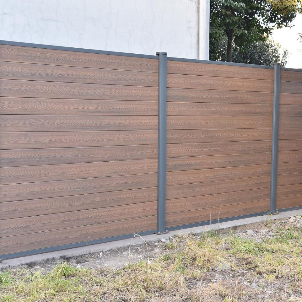 Elite Composite Fencing - 1.8 x 1.8M Bolt Down Kit - Cedar Brown - Capped Fence Panels, Post and Fixings Bundle