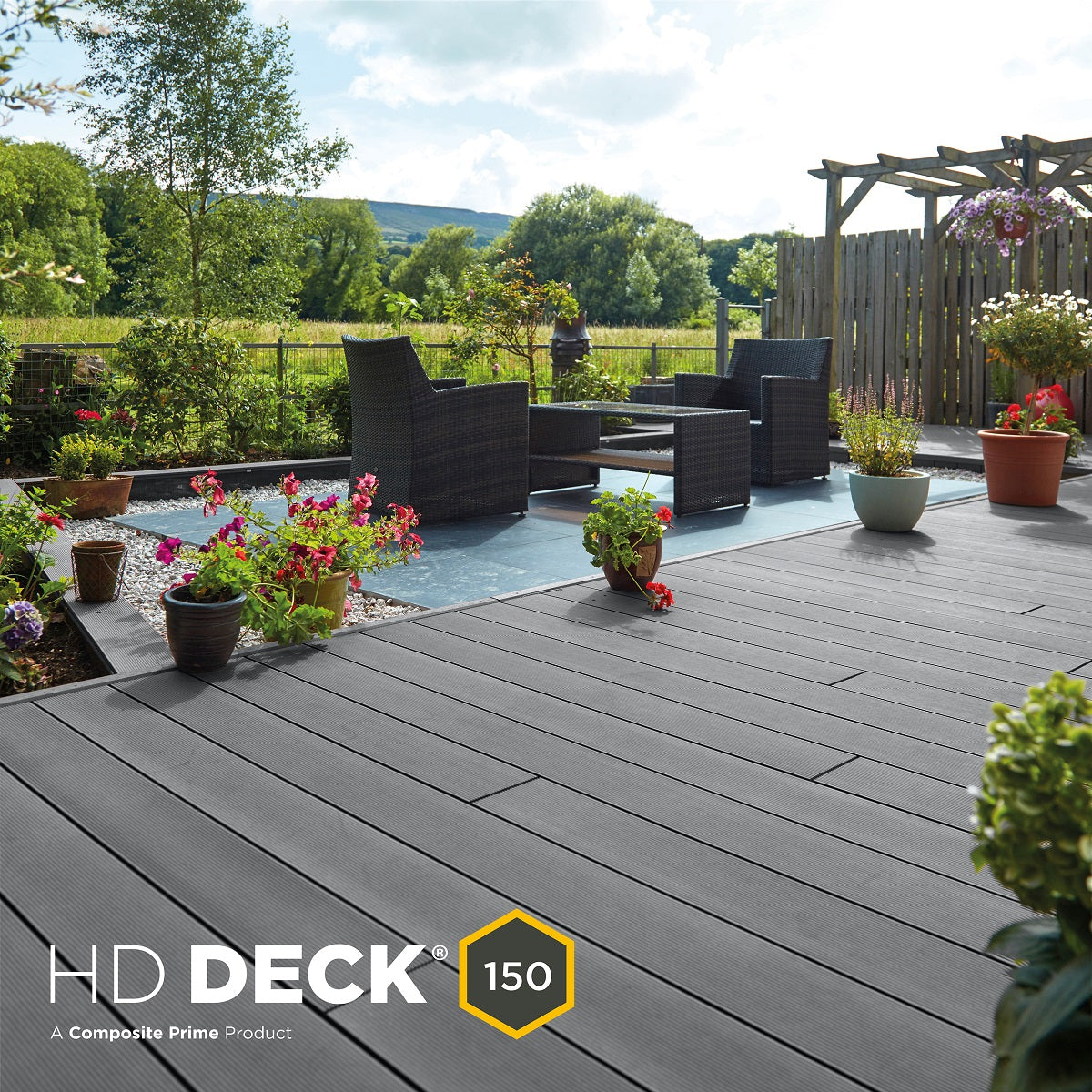 Composite Prime - HD Deck 150 Decking - Deck Board - Walnut Brown