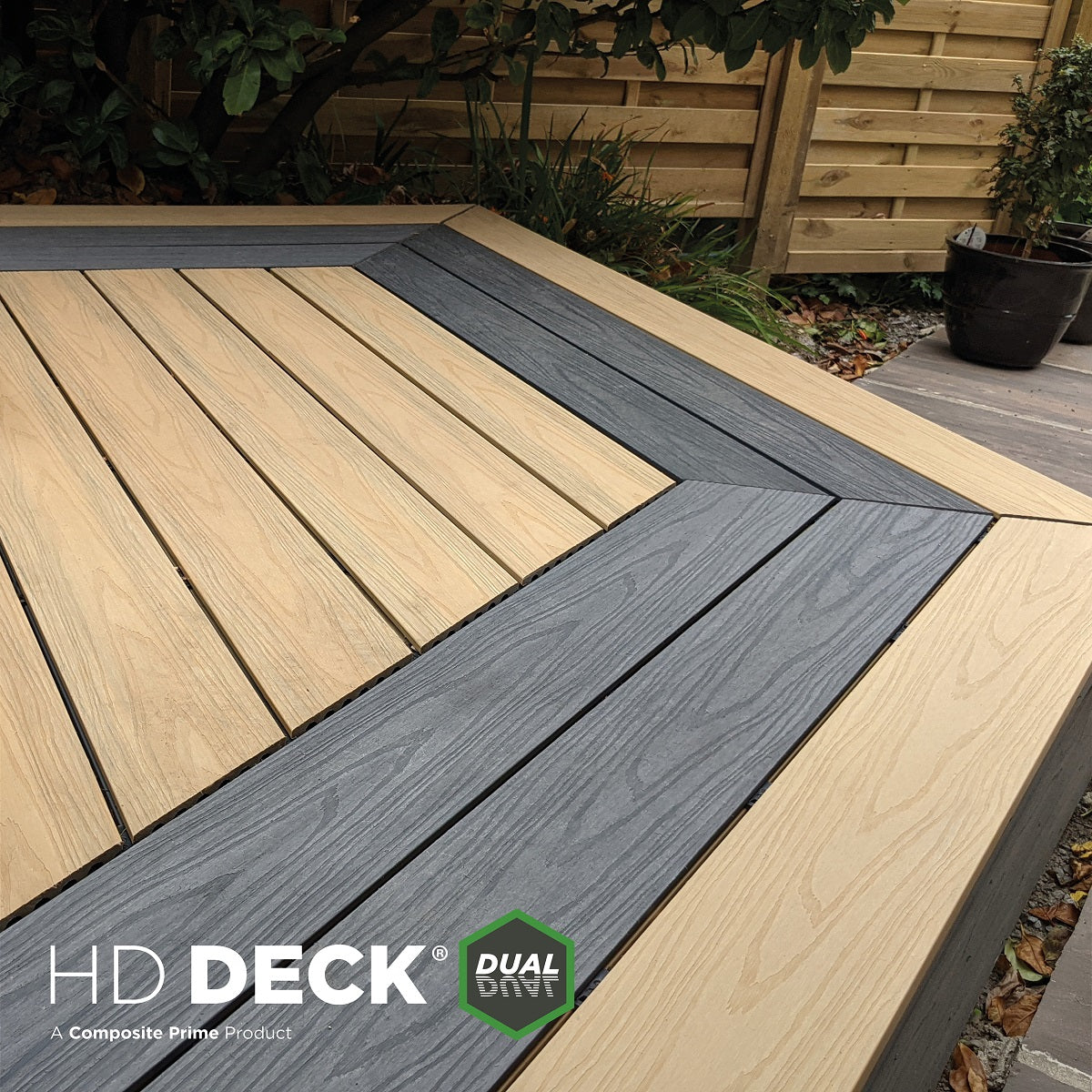 Composite Prime - HD Deck Dual Decking - Deck Board - Slate / Natural Oak