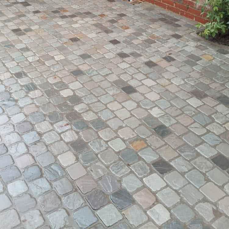 Kandla Grey Sandstone Paving Cobble Setts - 100 x 100mm (500 per Pack)