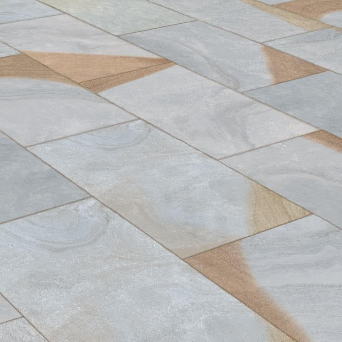 Stone Effect - Kandla Buff - 900x600mm Outdoor Porcelain Paving Tiles