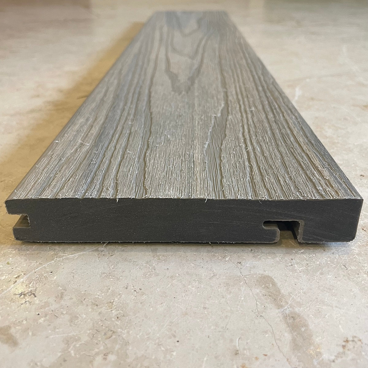 Optimum Composite Decking Edging Board - Antique Grey 3.6M Capped Edge Board