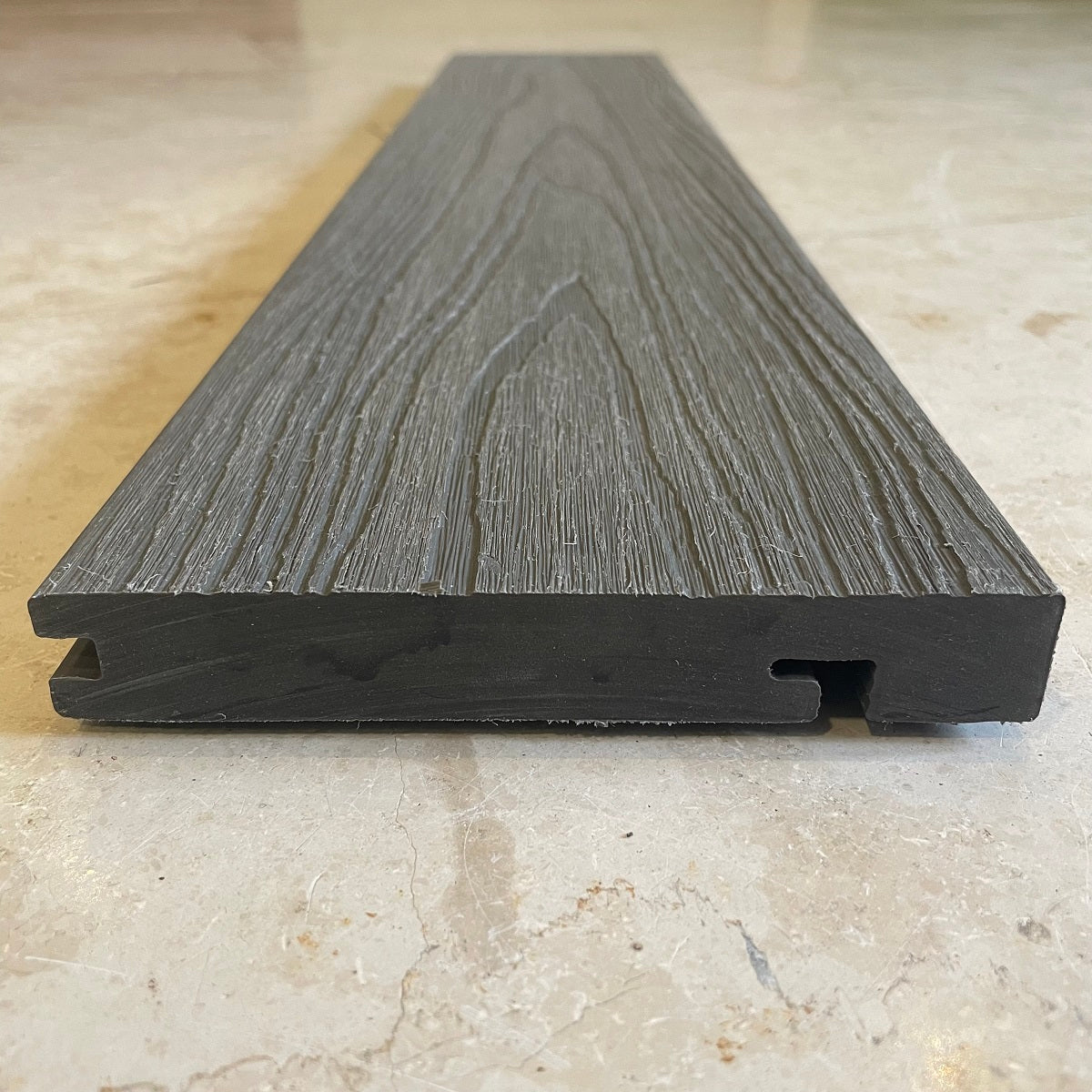 Optimum Composite Decking Edging Board - Ash Grey 3.6M Capped Edge Board