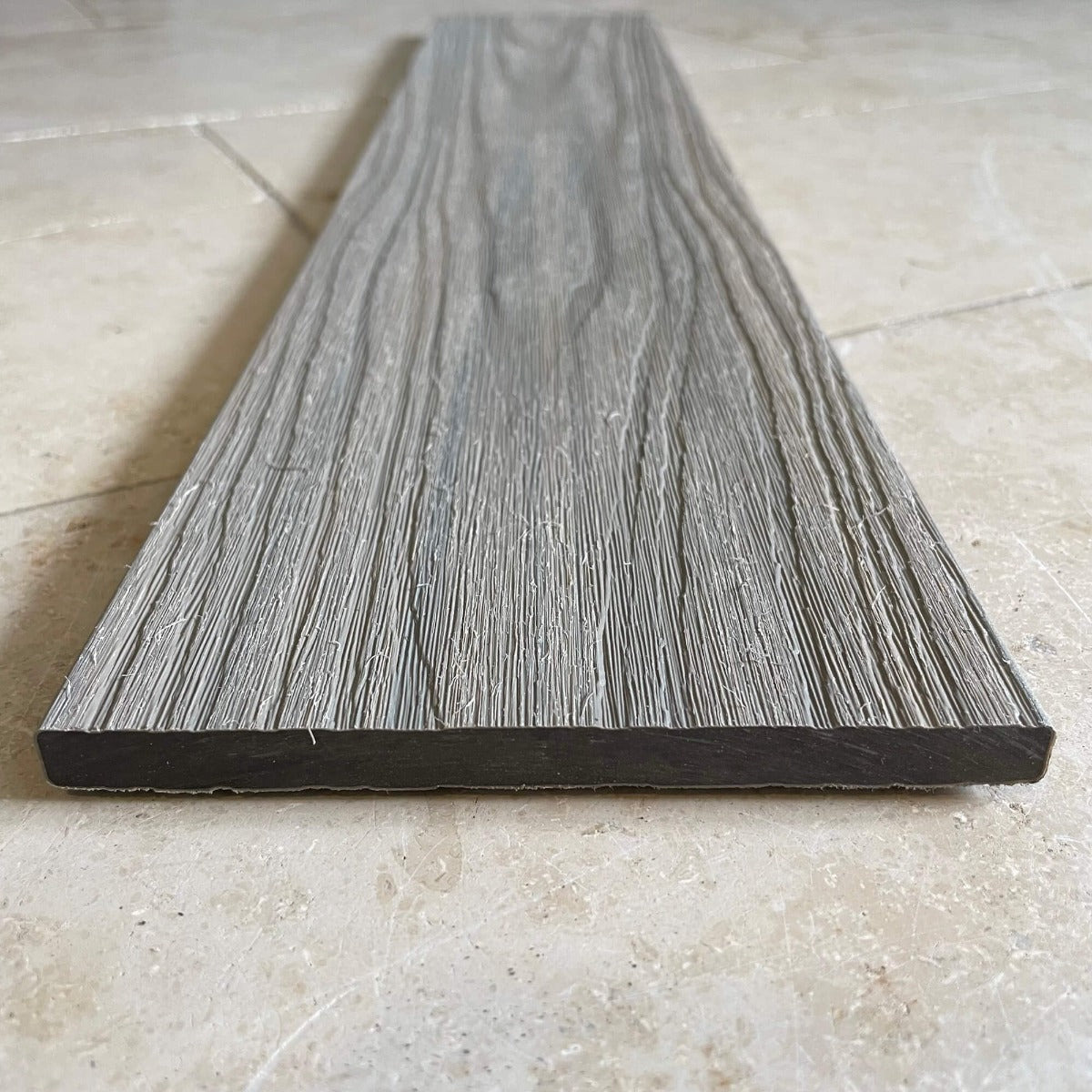 Optimum Composite Decking Fascia Board - Antique Grey 3.6M Capped Fascia Trim