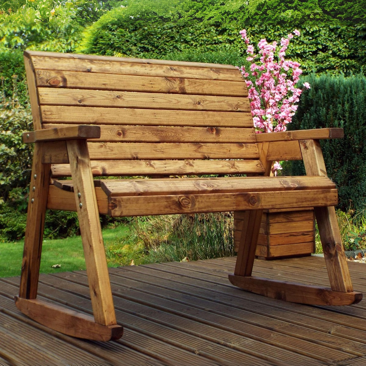 Wooden Two Seater Garden Rocker Bench - Charles Taylor