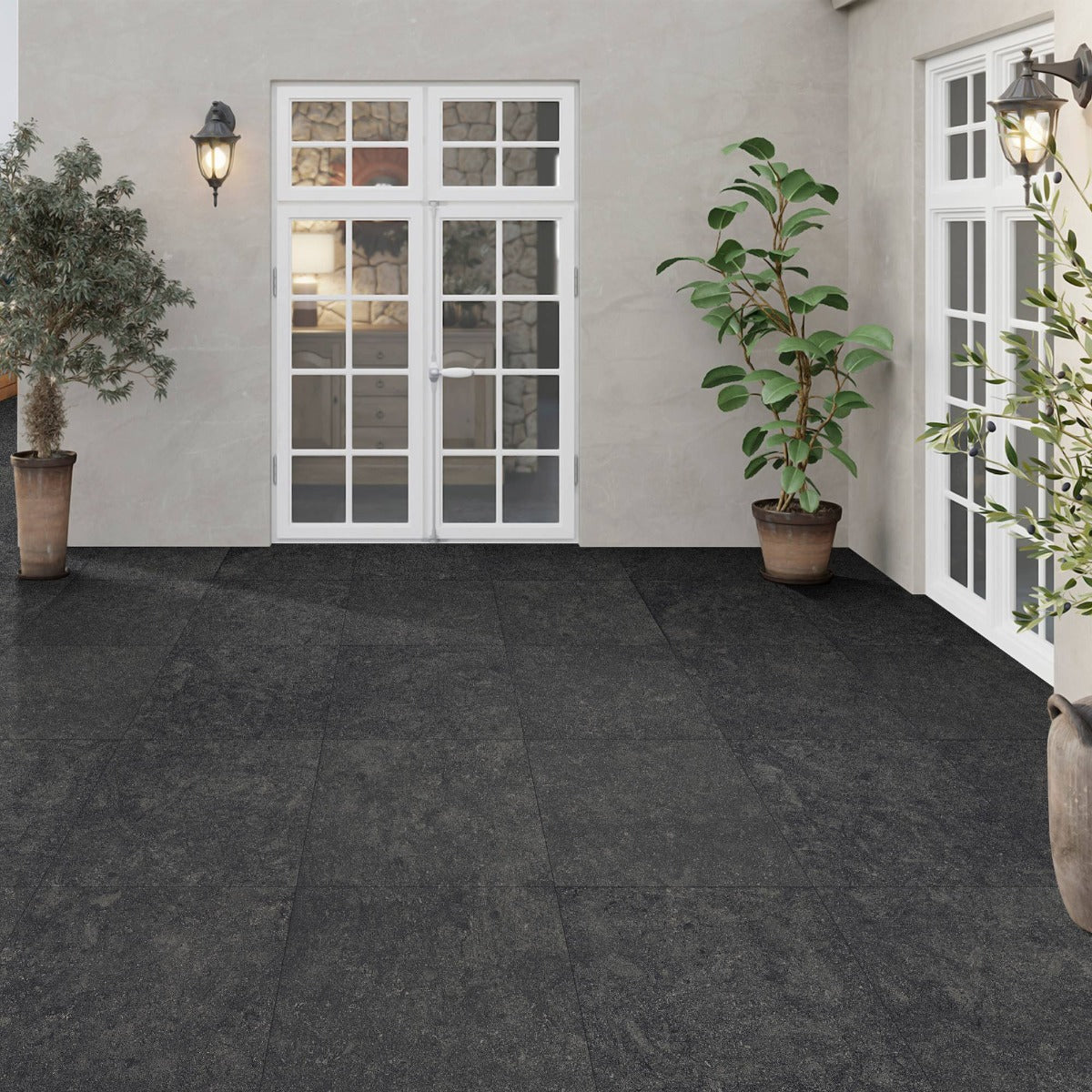 Strata Stones Sansar Raven Black Porcelain Paving 600x600x20mm - 21.6m2 Pack