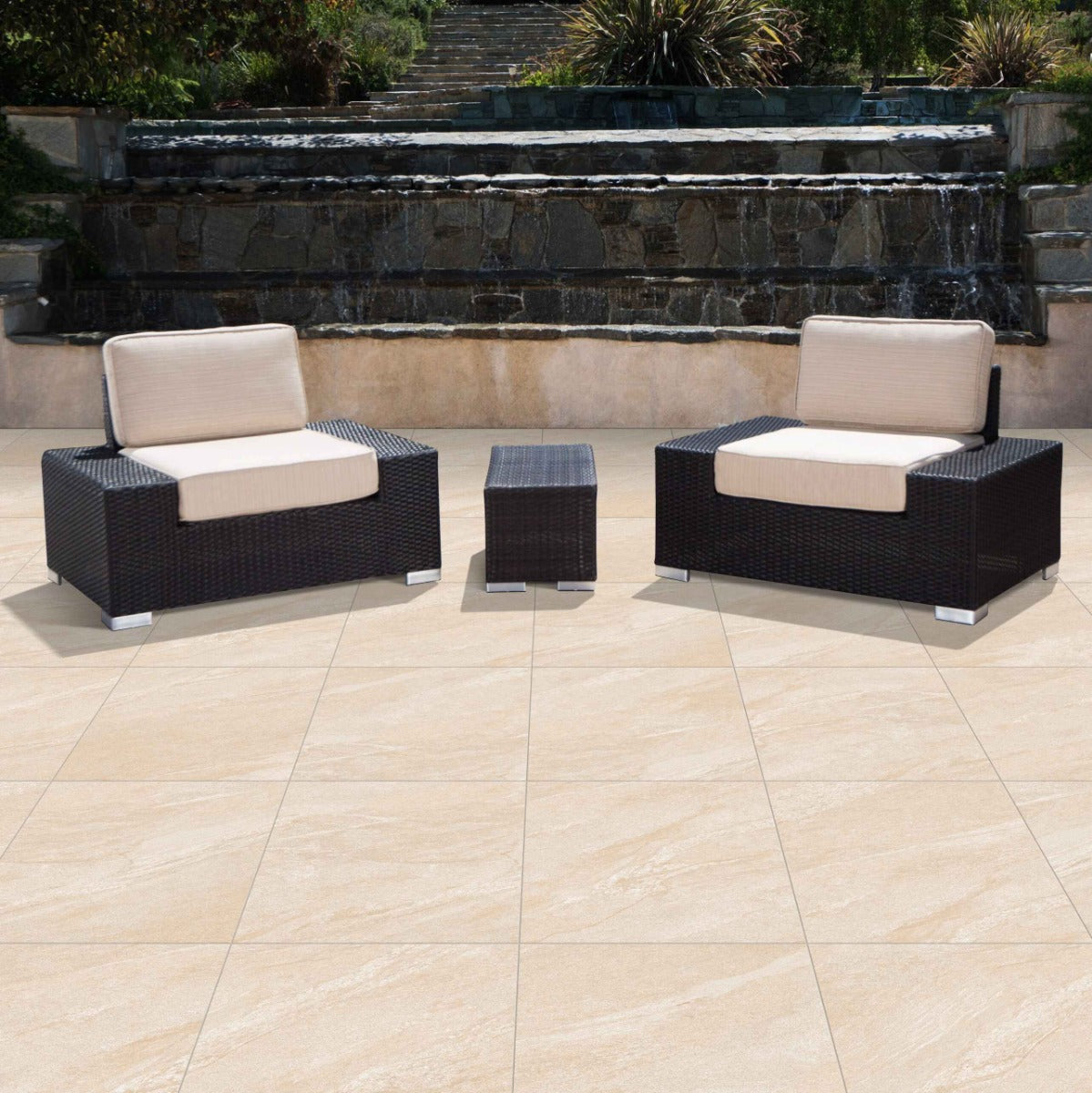 Strata Stones Sansar Volcanic Beige Porcelain Paving 600x600x20mm - 21.6m2 Pack