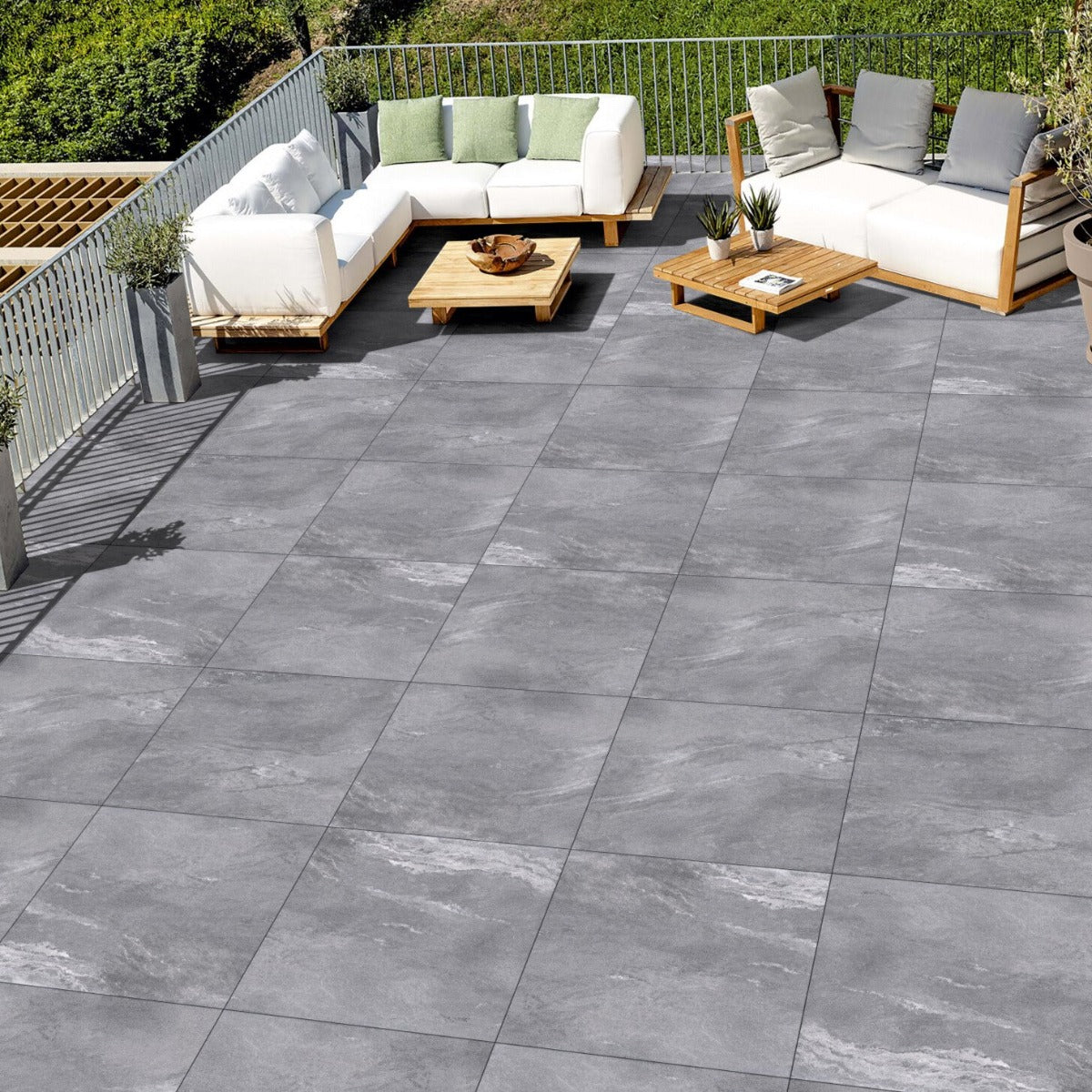 Strata Stones Sansar Volcanic Grey Porcelain Paving 600x600x20mm - 21.6m2 Pack