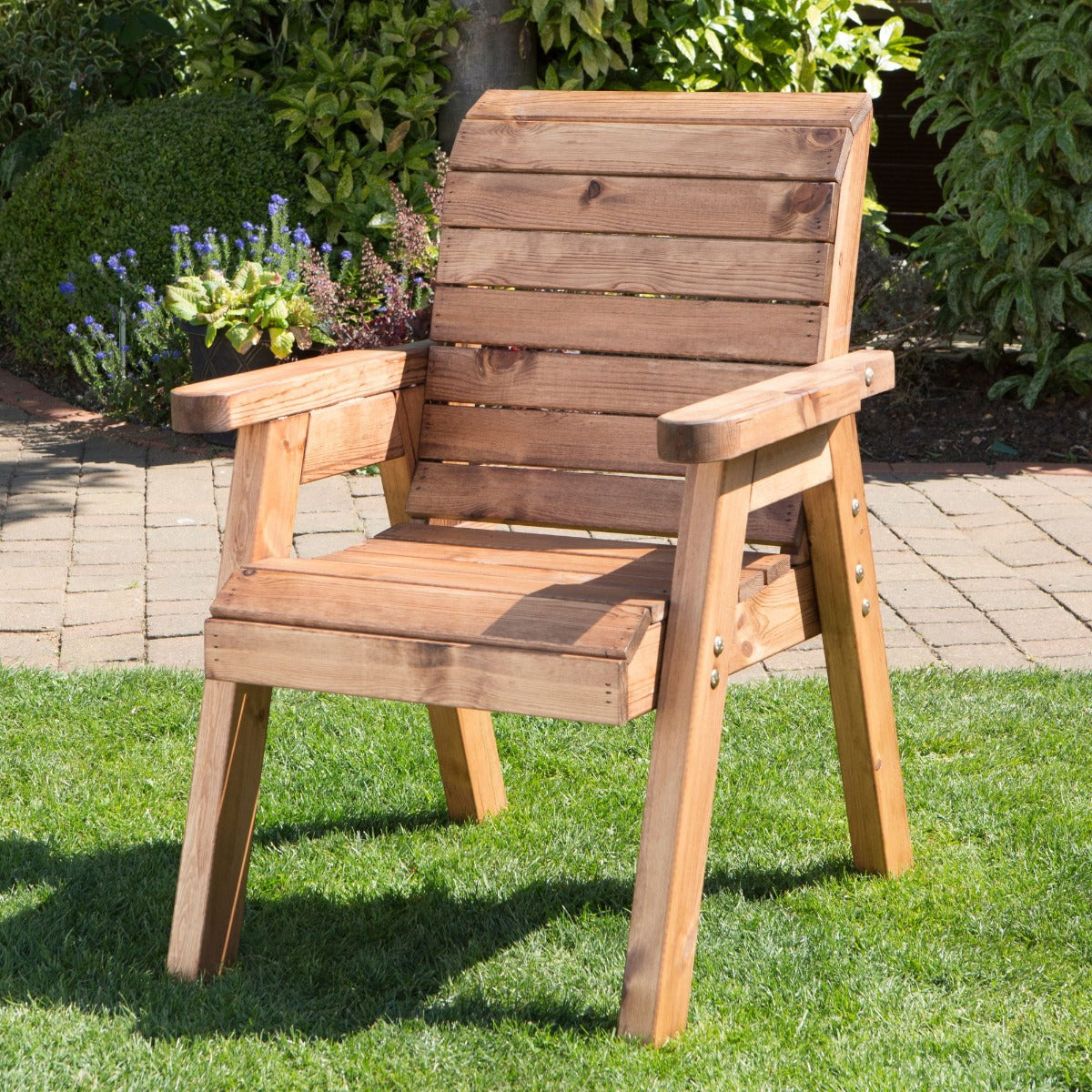 Wooden Traditional Garden Chair - Classic Design Armchair - Charles Taylor